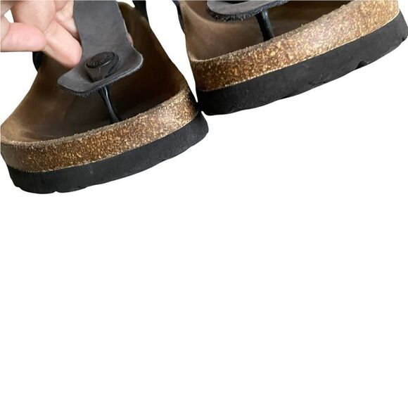 BIRKENSTOCK Betula Cork Gizeh Thong Orthopedic Sandals Grey 6 - Picture 8 of 11